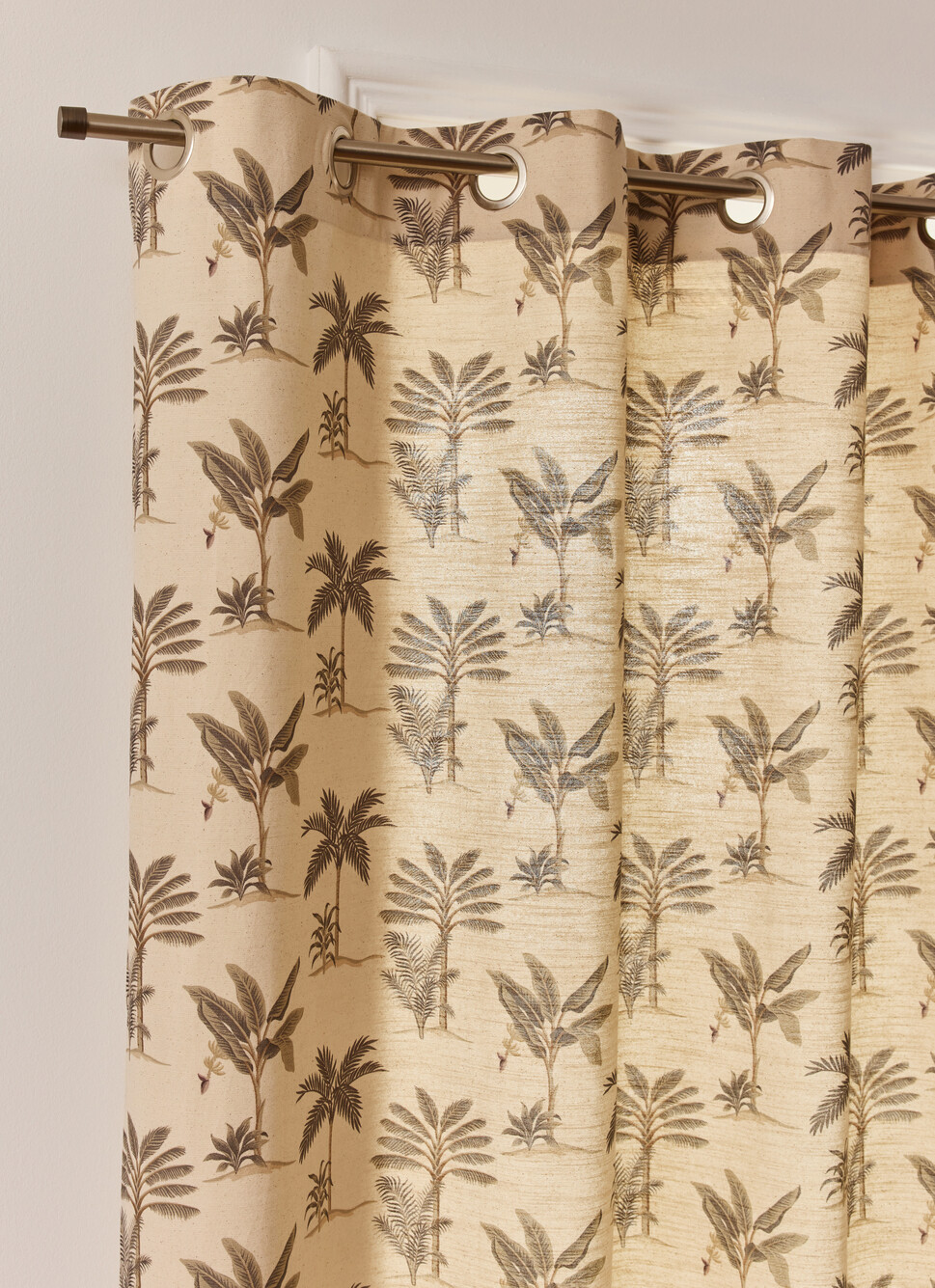 RIDEAU FLUIDE IMPRIMÉ VÉGÉTAL EN COTON NATUREL