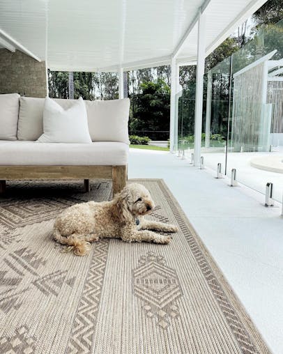 Takha Brown and Beige Tribal Flatweave Indoor Outdoor Rug