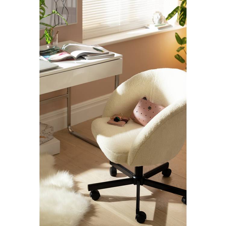 Habitat Sonny Fabric Office Chair - Black & White