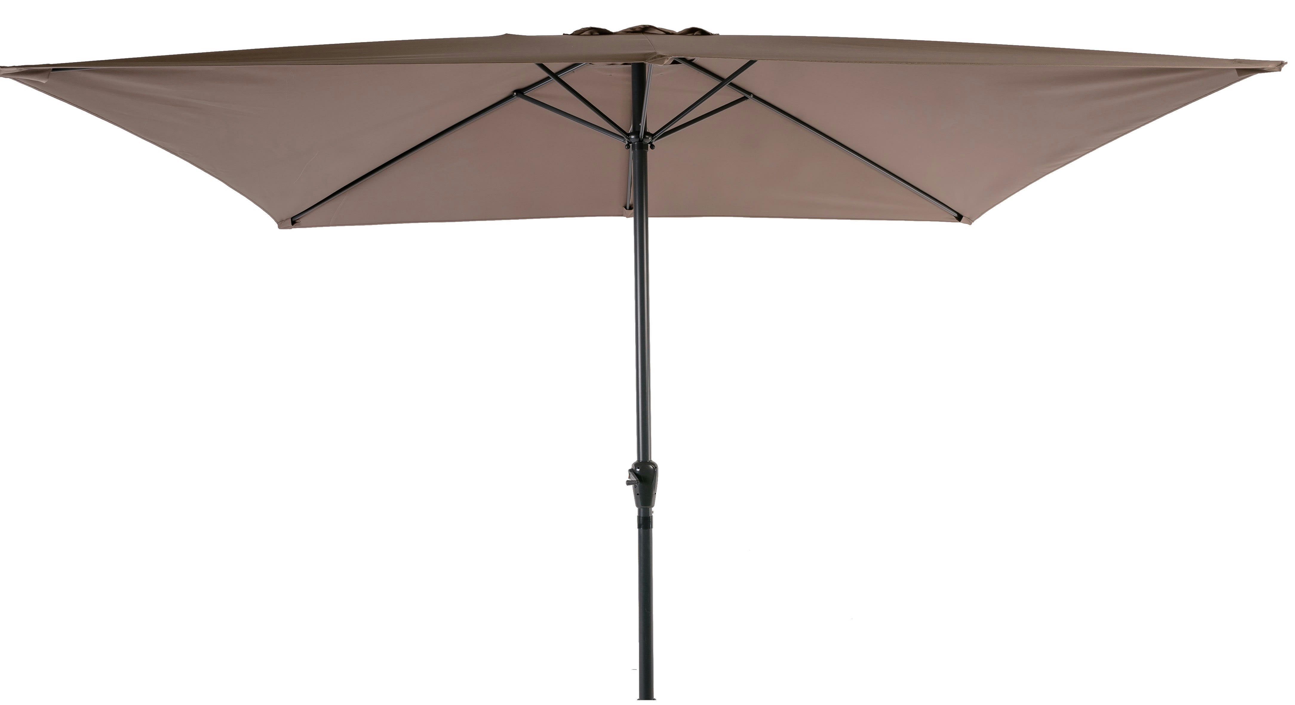 - Parasol rectangle 2x3M mat en aluminium et toile marron