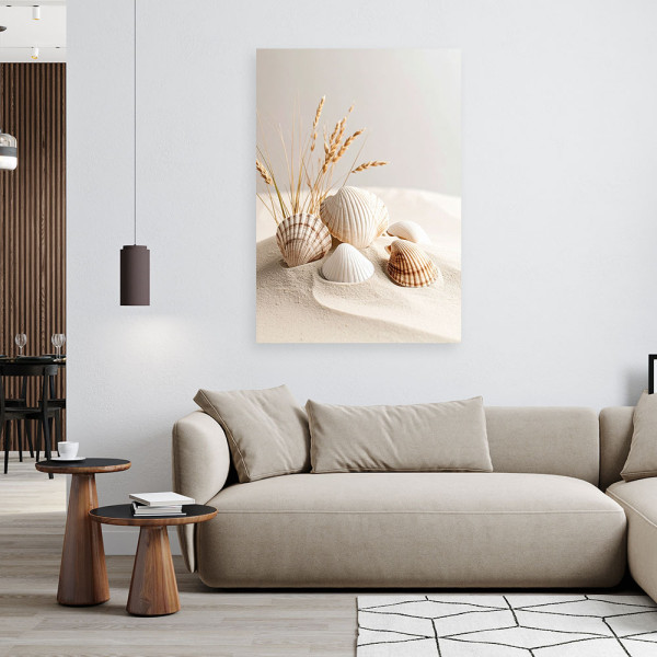 Obraz do salonu kuchni biura, Muszle rośliny natura boho 20x30