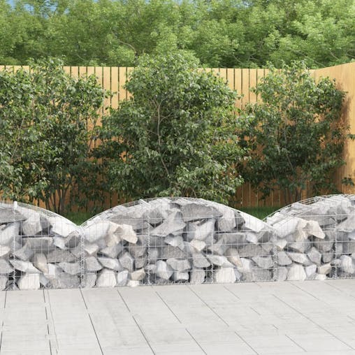 NNEVL Arched Gabion Basket 150x50x40/60 cm Galvanised Iron