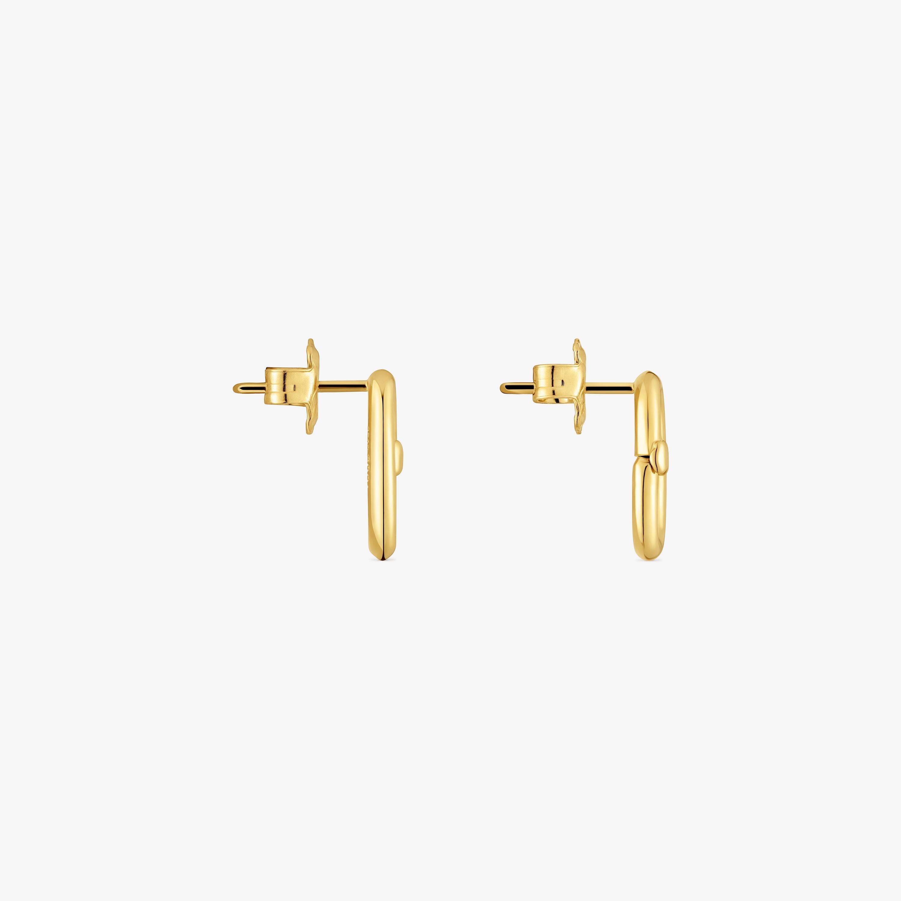 Pendientes pequeños con baño de oro 18 kt sobre plata Hold Oval