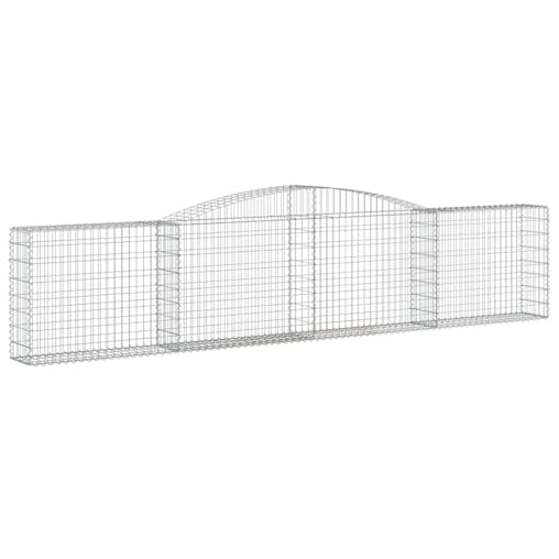 NNEVL Arched Gabion Baskets 4 pcs 400x30x80/100 cm Galvanised Iron