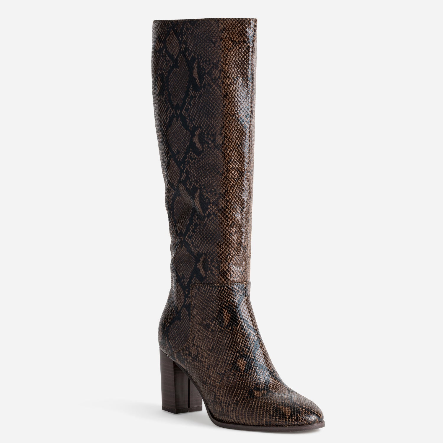 Botte marron effet python