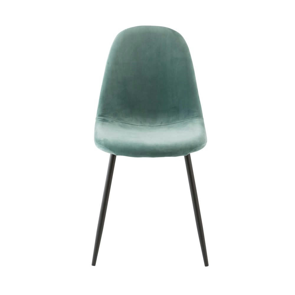 Clyde - Chaise style scandinave en velours bleu turquoise