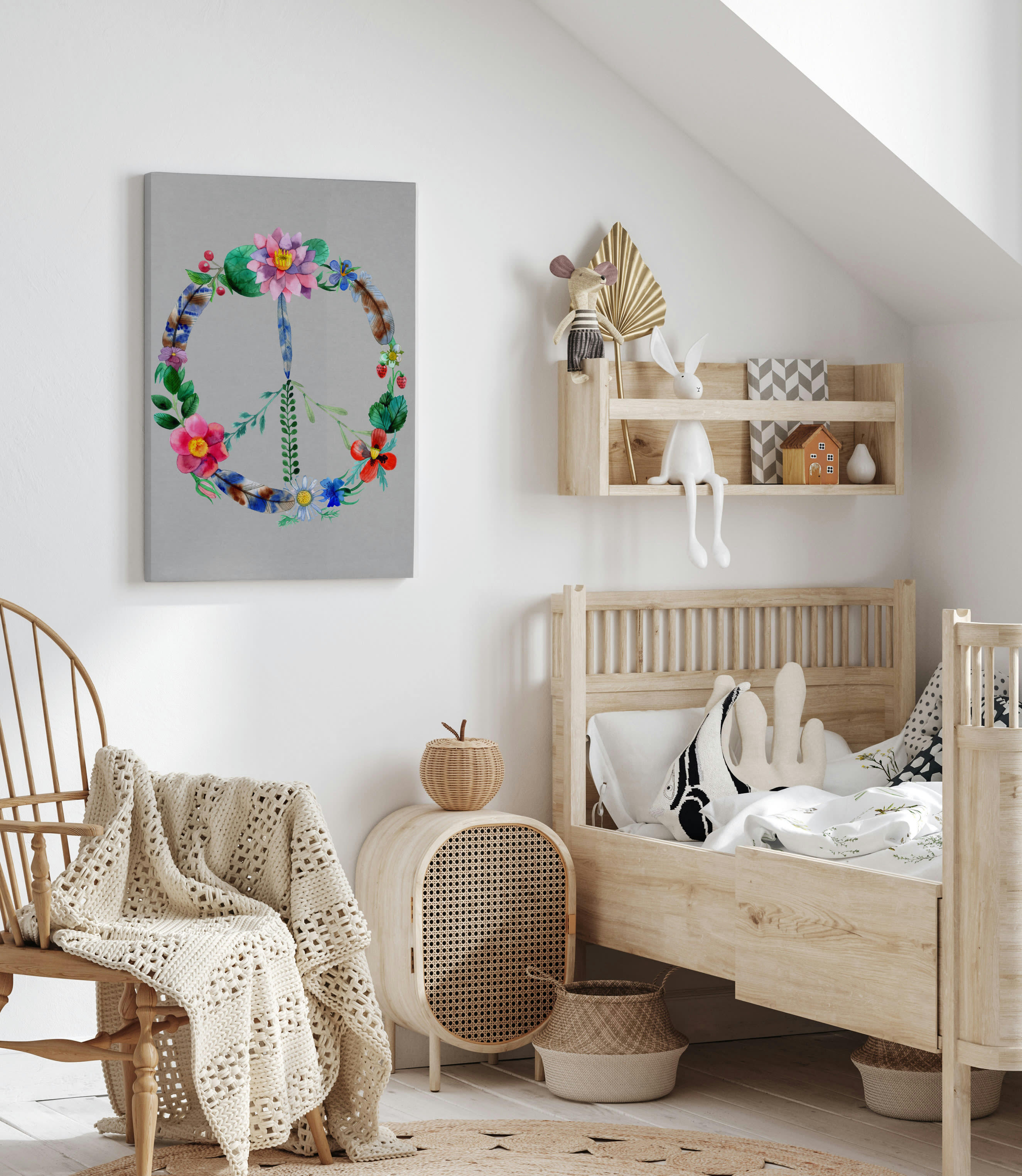 PEACE - Peinture sur toile 60x40Impression de paix