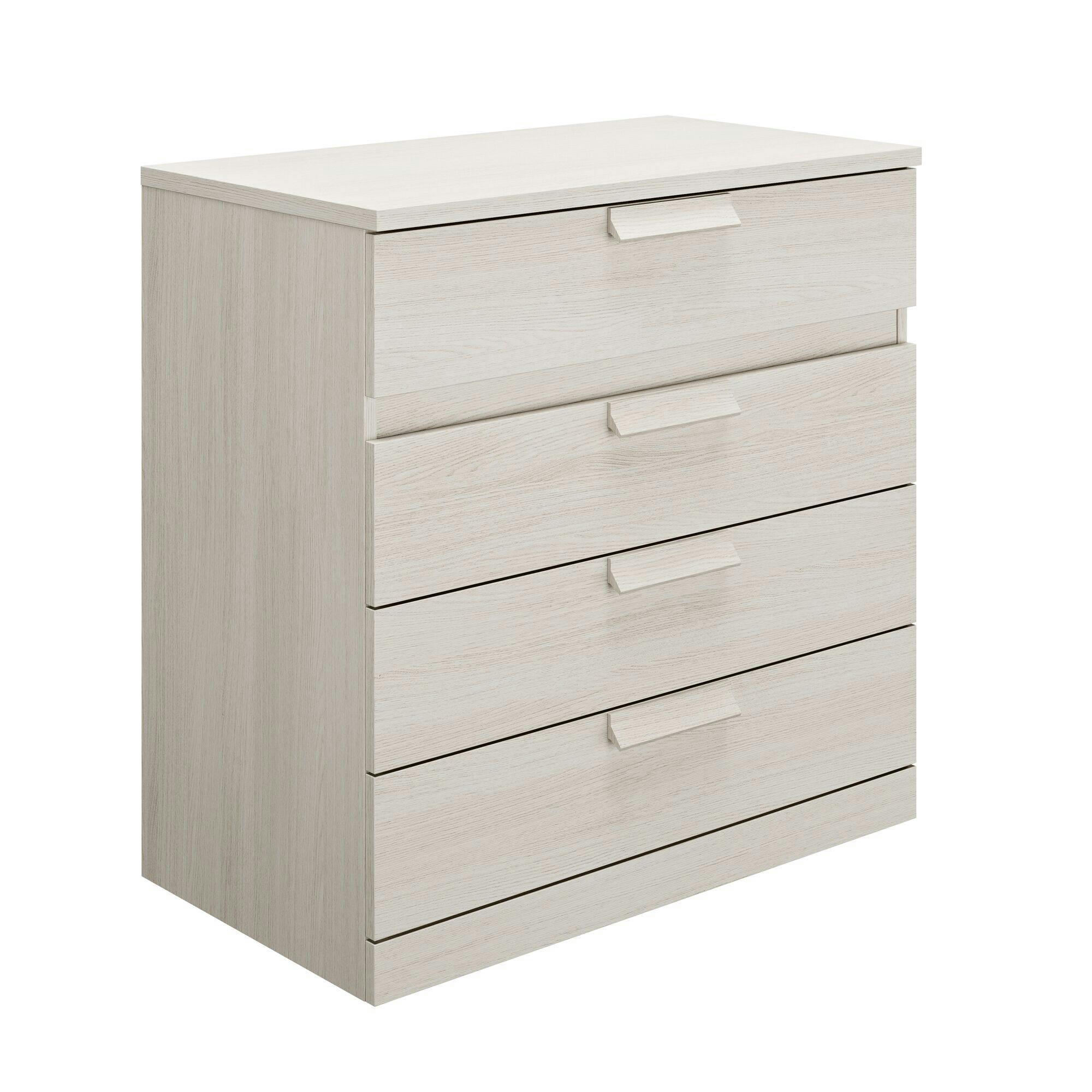 GAIA - Commode 4 tiroirs effet bois blanchi