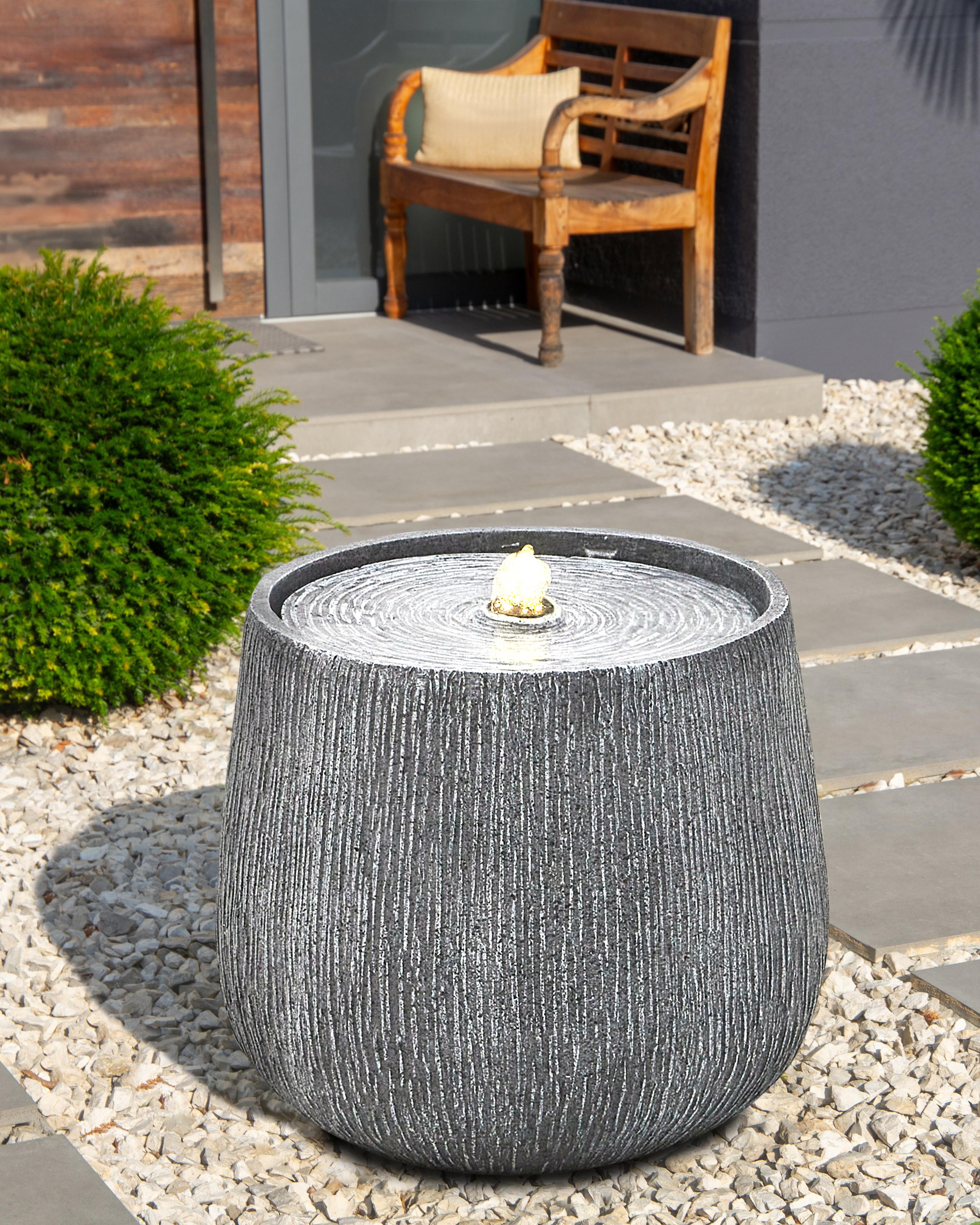 Garden Water Feature LED CASCATA Grey