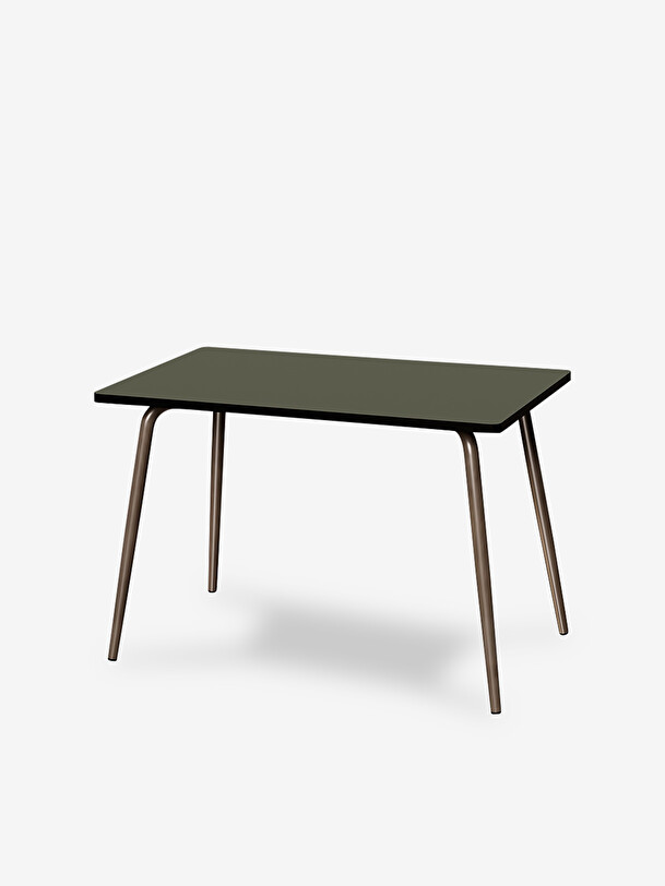 Table rectangulaire retro vera 120x70 kaki - les gambettes kaki