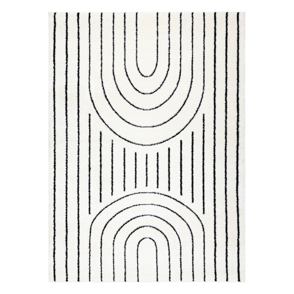 Dywan MODE 8494 geometryczny krem / czarny 80x150 cm