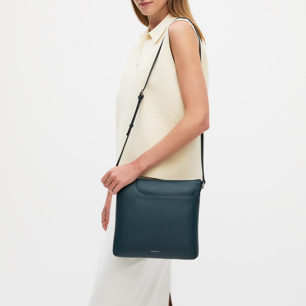 Pockets - Large Ziptop North-South Cross Body Bag
