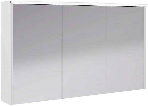 Armoire de salle de bains éclairante avec miroir Archi blanc mat 120 cm