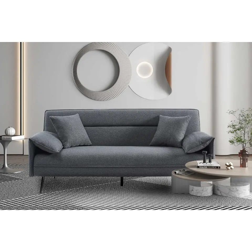 Grijs Sivas Slaapbank - Eucalyptus Frame - H-H 95 x B-L 199 x D-P 89 cm