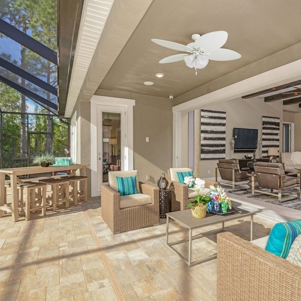 Honeywell Palm Lake 52" White Tropical LED Ceiling Fan with Branch Lighting and Palm Leaf Blades