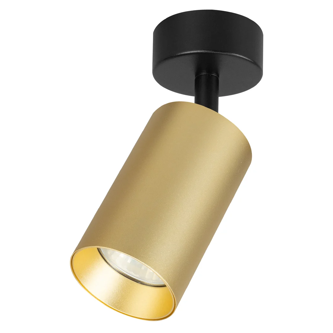 Kinkiet sufitowy spot Pipe złoty czarny regulowany GU10 10W LED IP20