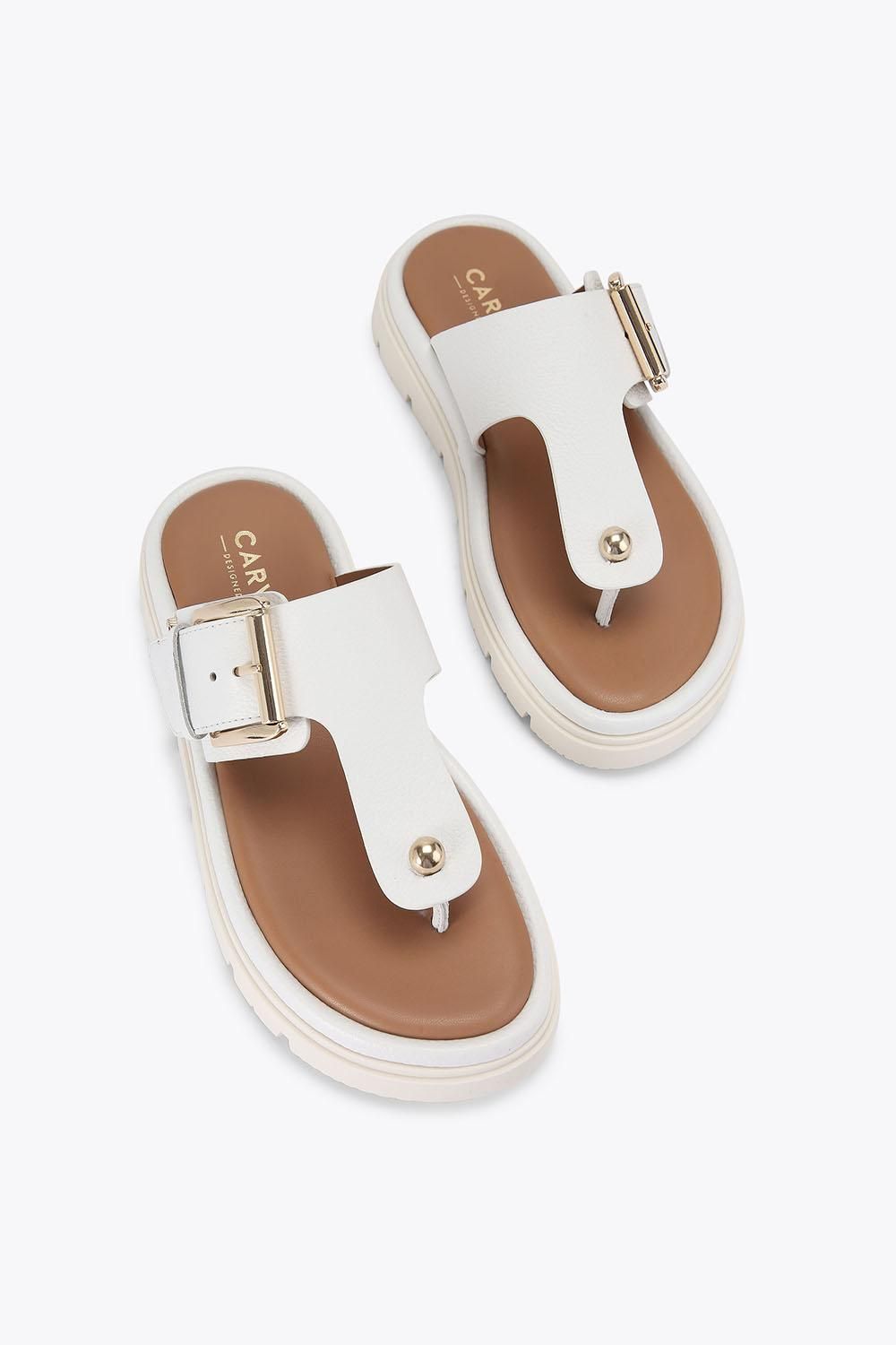 Carvela Pavilion T Bar Mule' Leather Flats