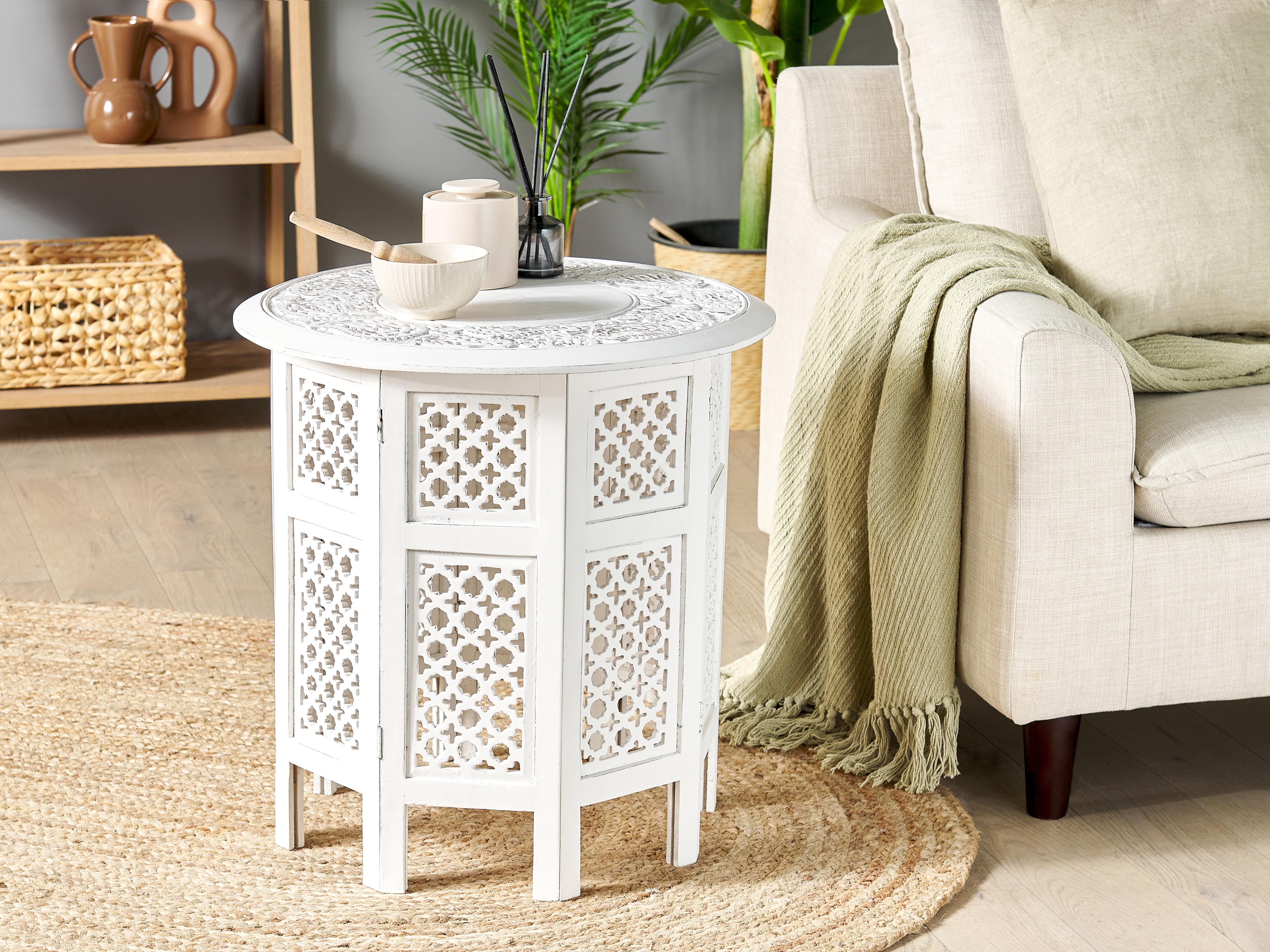 Side Table ELARA Mango Wood White