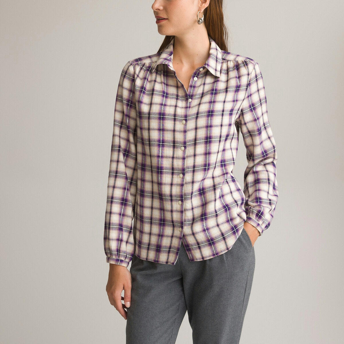 Chemise à carreaux, manches longues