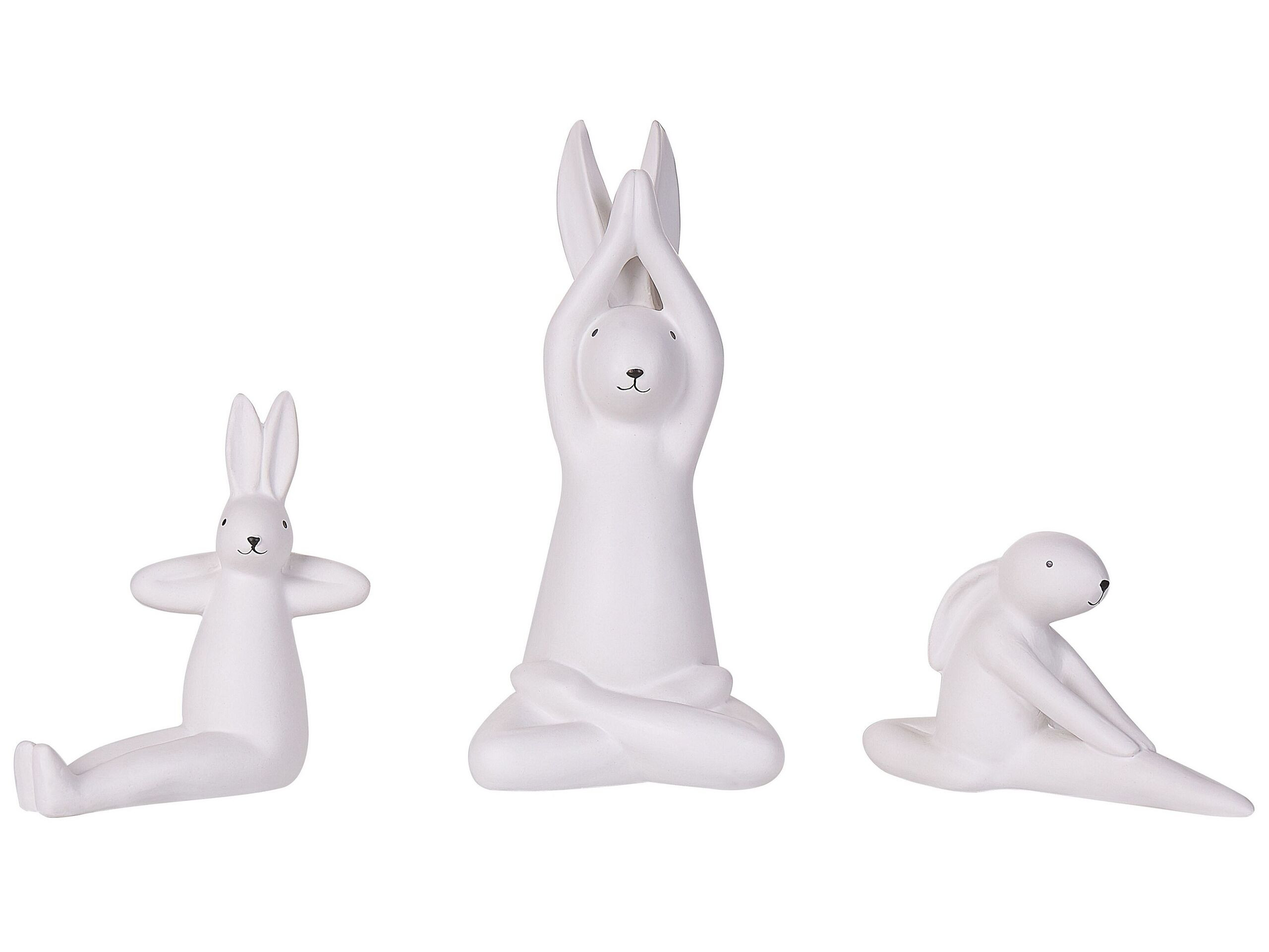 Zestaw 3 figurki wielkanocne królik biały