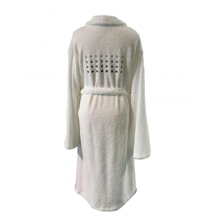 PURE SQUARE - SQUARES - Peignoir unisexe en coton blanc L