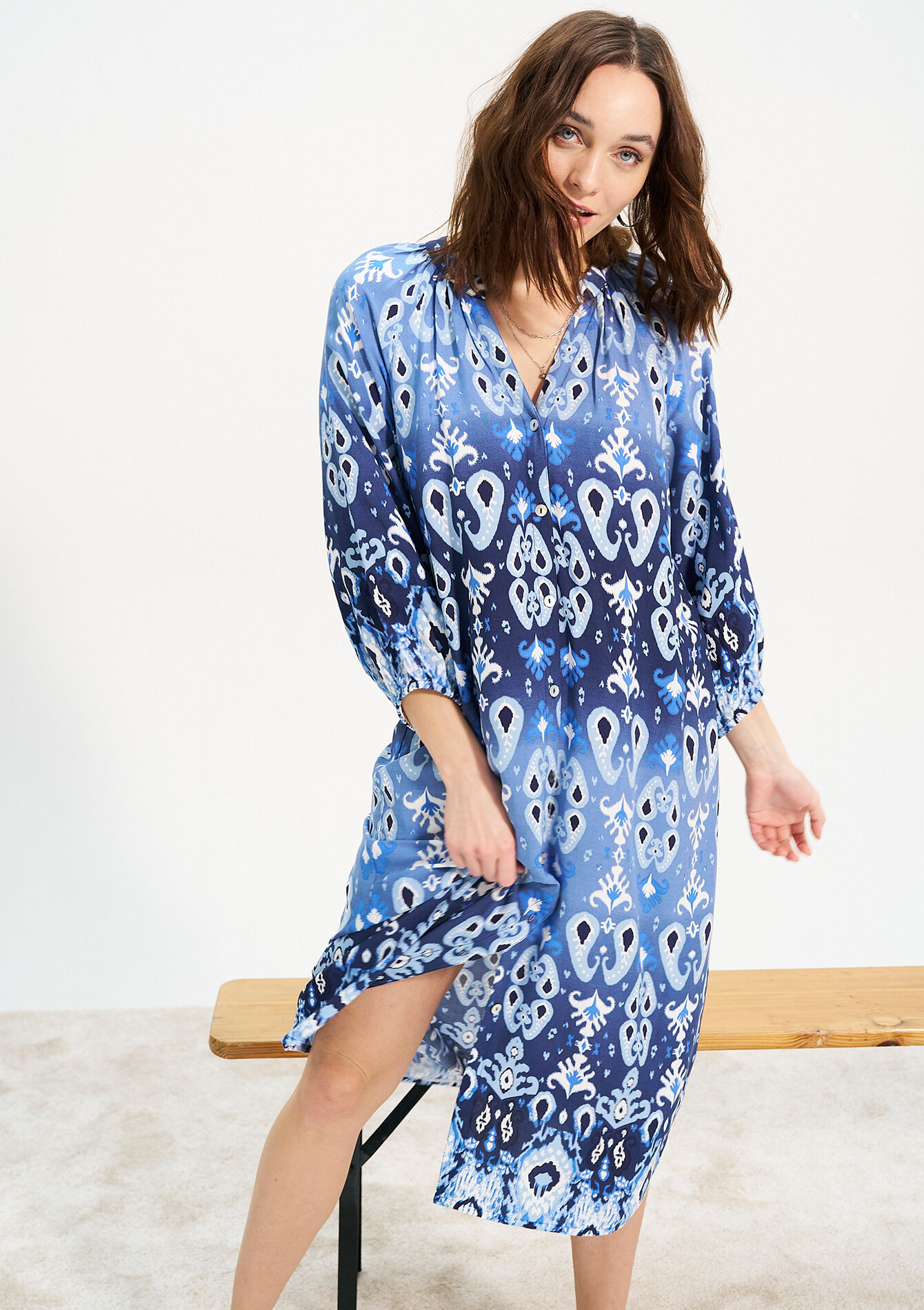 Kaftan jurk met print