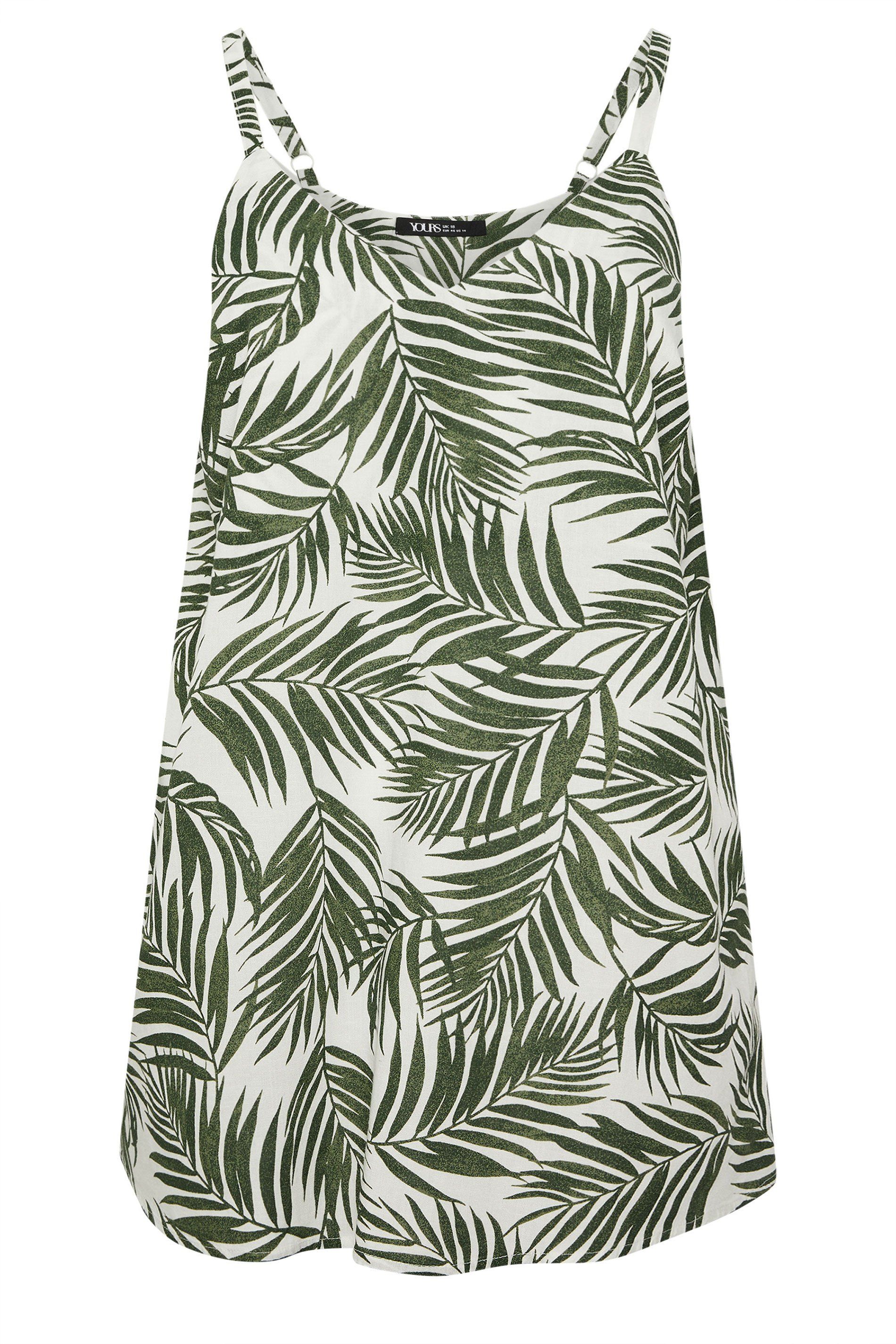 Yours Palm Leaf Linen Vest Top