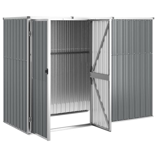 NNEVL Garden Tool Shed Grey 225x89x161 cm Galvanised Steel