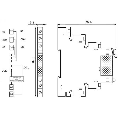 Module relais Finder 38.51.7.024.0050 24 V DC, 6 A, 1 inverseur, montage rail 35 mm