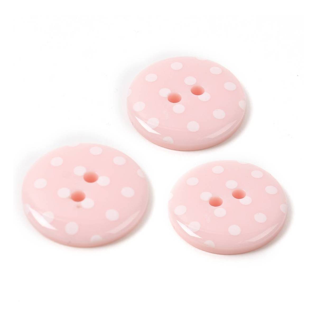 Hemline Pink Novelty Spotty Button 3 Pack