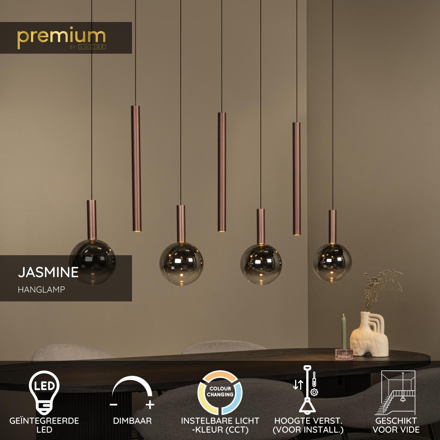 Lucide Premium JASMINE Hanglamp - Koper