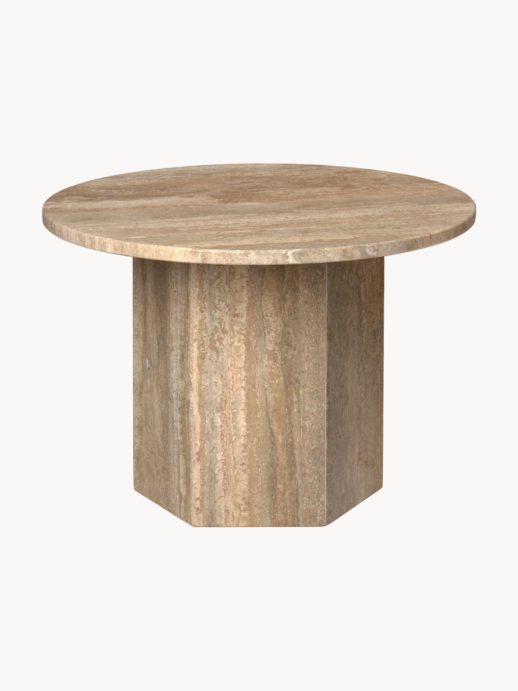 Runder Travertin-Couchtisch Epic, Ø 60 cm