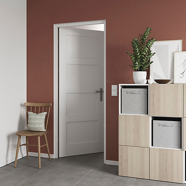 Bloc-porte Connemara 4 panneaux blanc H.204 x l.83 cm, poussant gauche