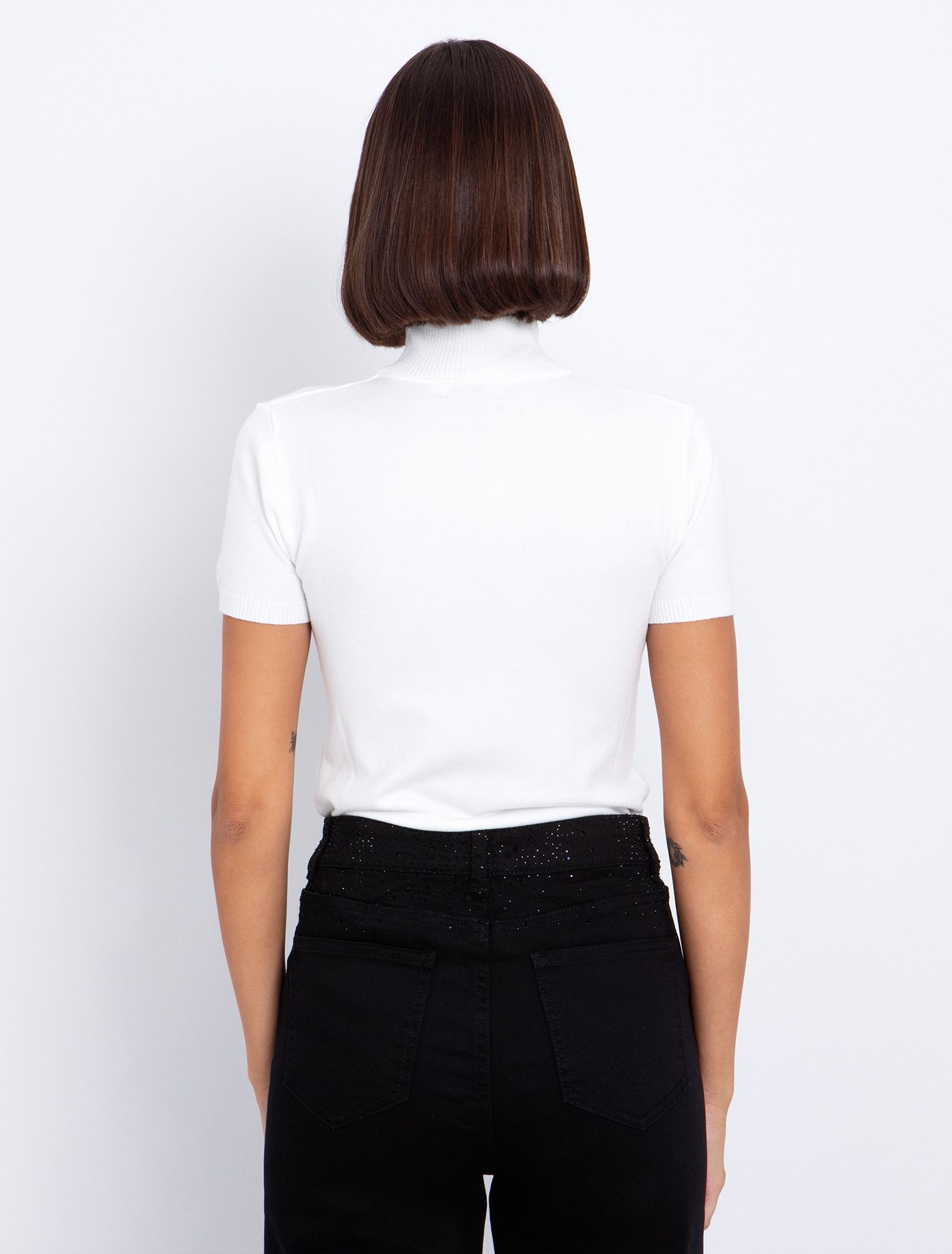 Basic πλεκτό ζιβάγκο κοντομάνικο