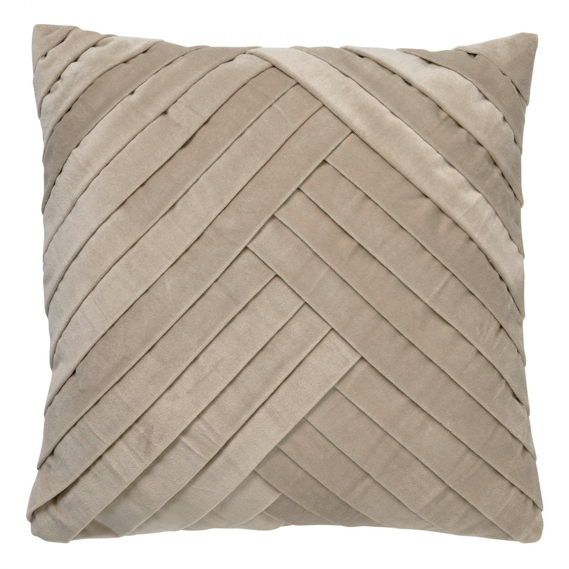 GIDI - Coussin - beige en velours 45x45 cm uni