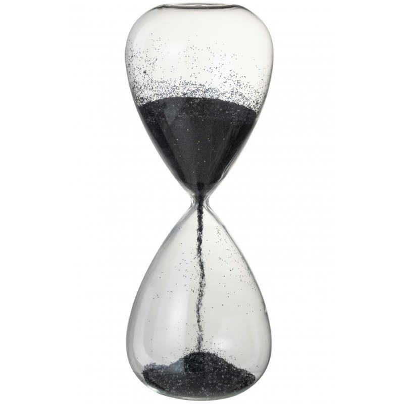 PERLES - Sablier verre noir H40cm