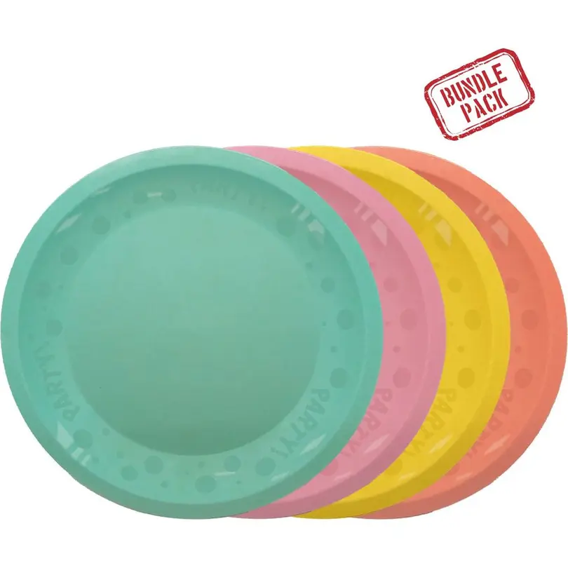 Flacher Teller 4er-Set Pastel Party