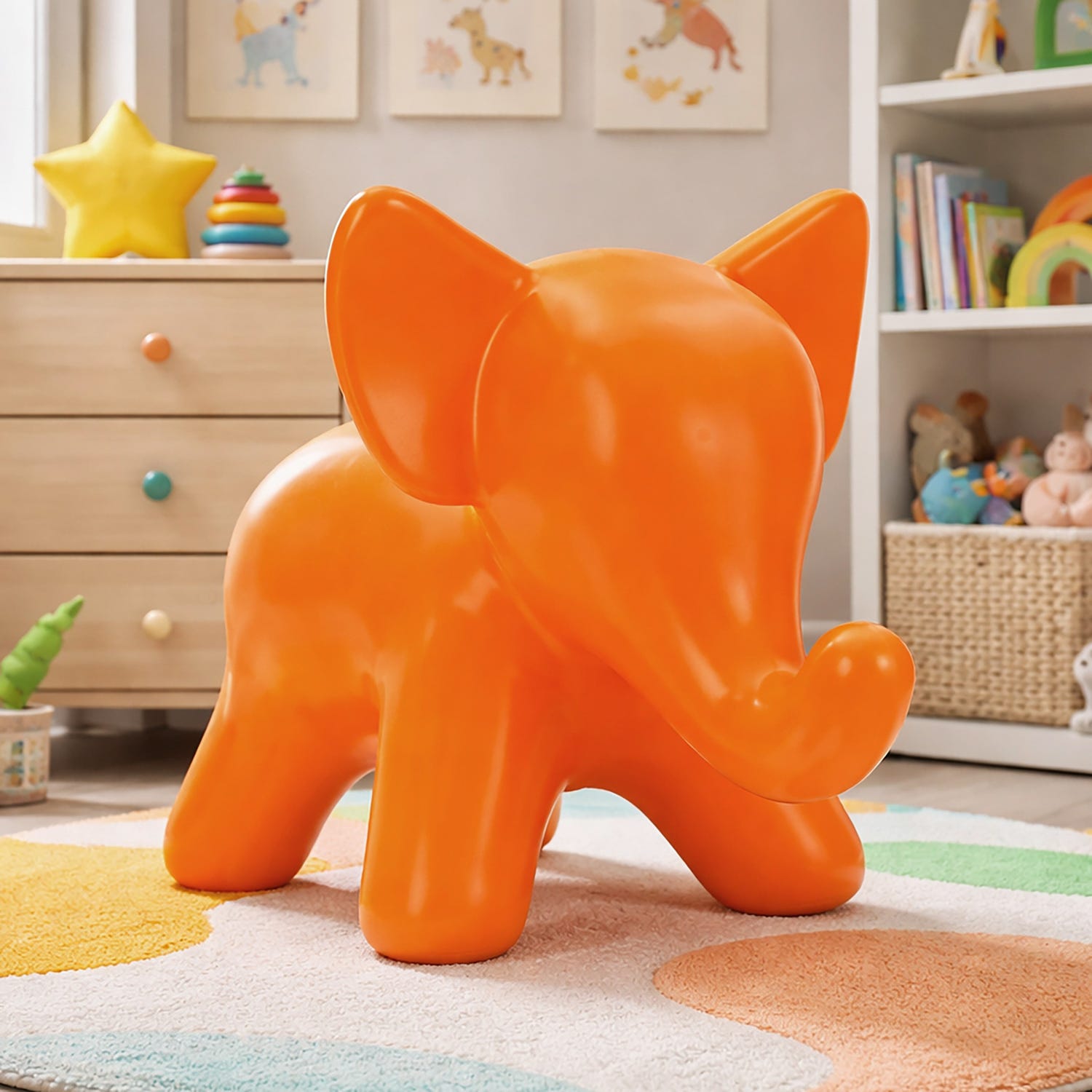 Sgabello Elephant arancione Mauro Ferretti