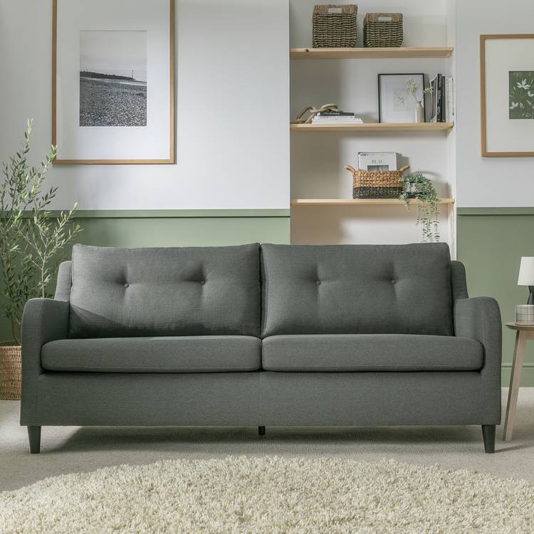 Habitat Dylan Fabric 3 Seater Sofa - Charcoal