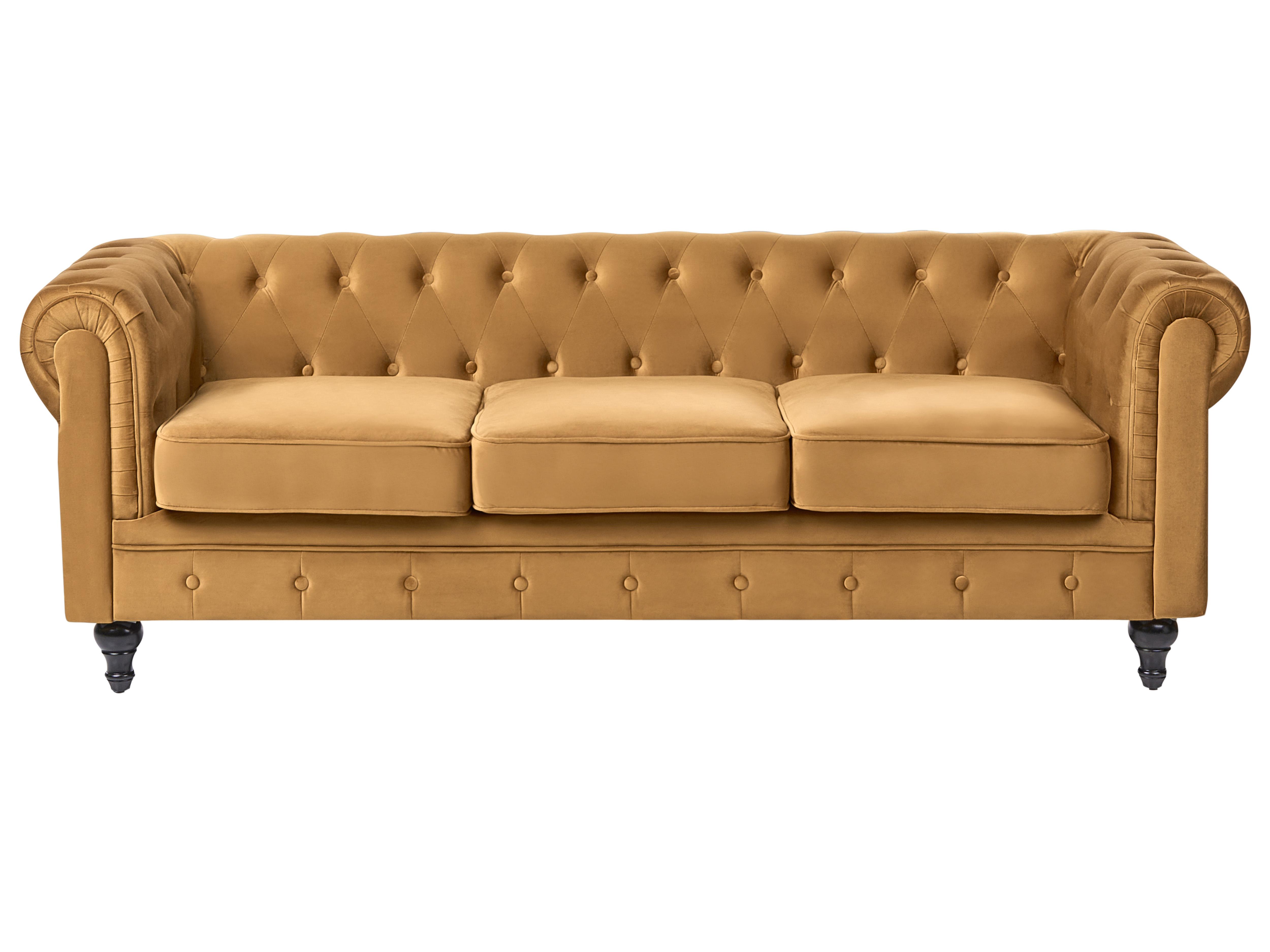 Armchair CHESTERFIELD Velvet Gold