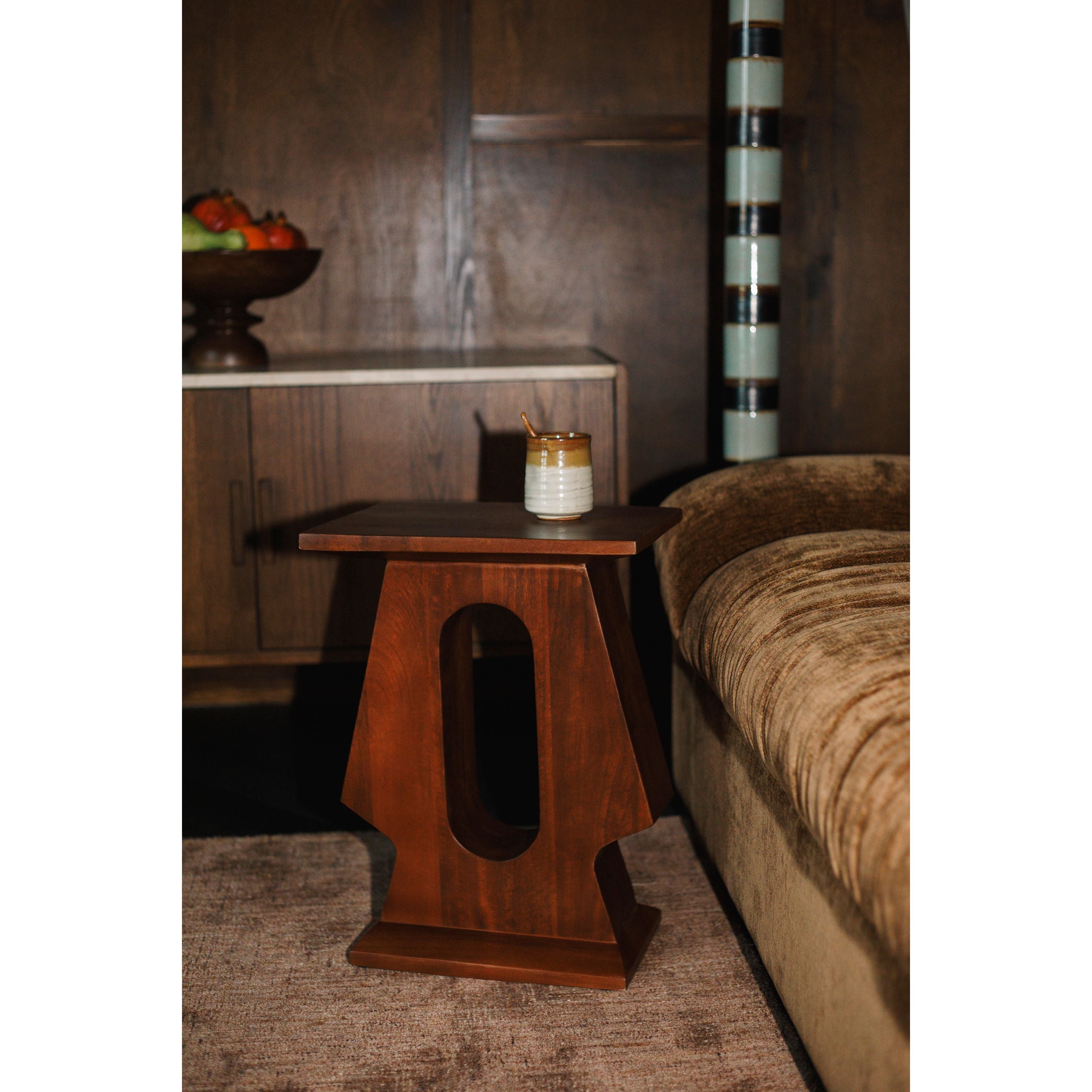 Dutchbone Pilaster Bijzettafel Rechthoek Mangohout Bruin