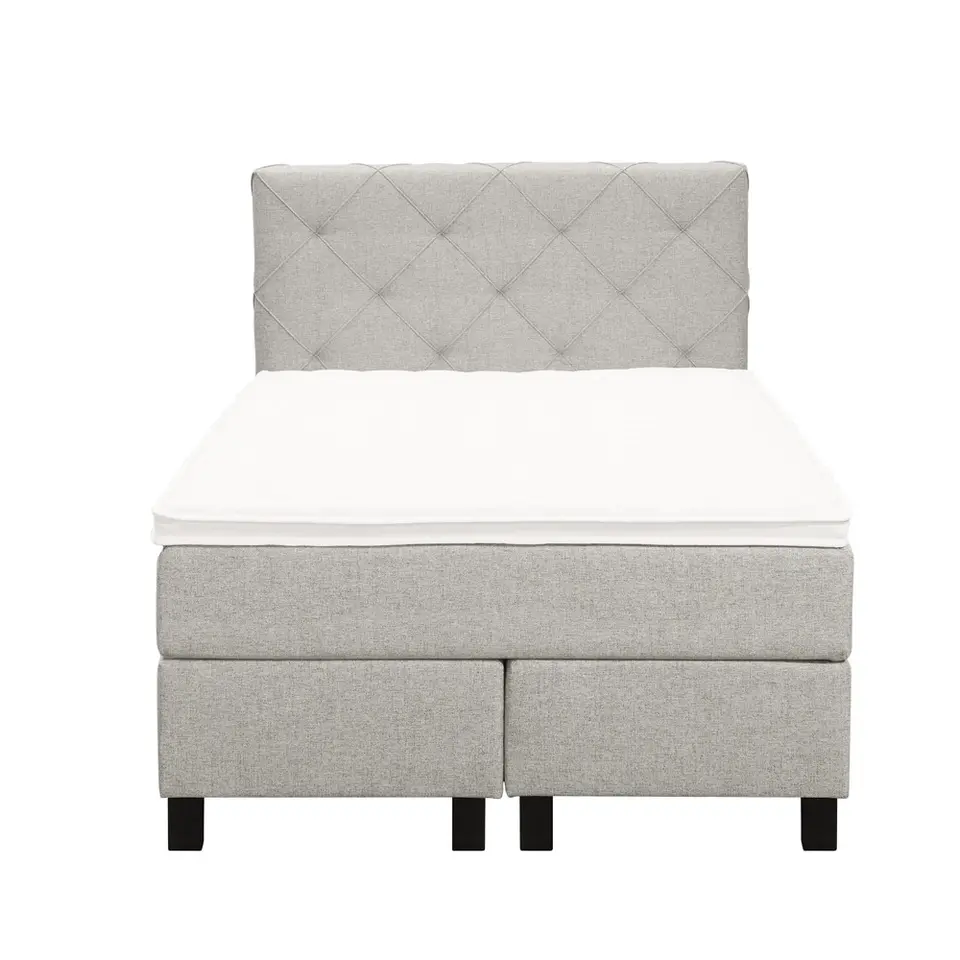 Boxspring Liv geruit - ecru - 120x200 cm - vierkante poot