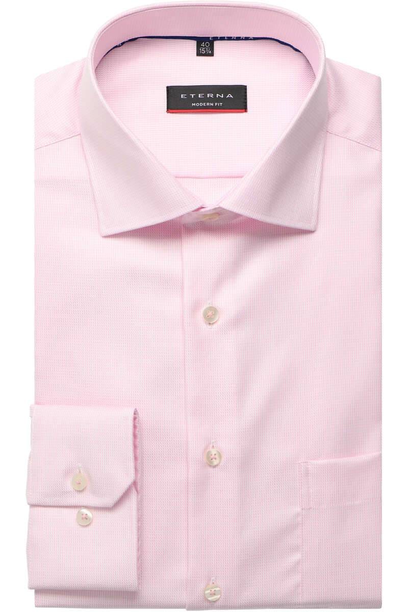 ETERNA Modern Fit Hemd rosa, Strukturiert