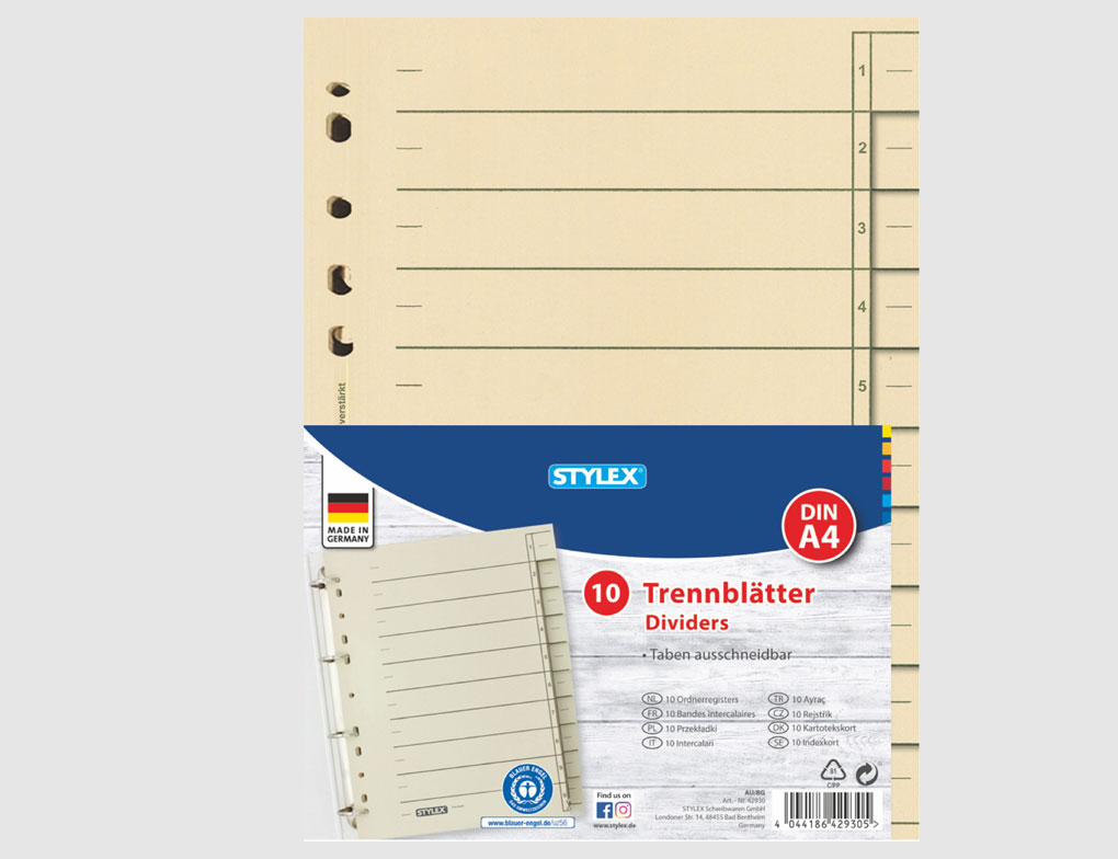 Stylex Trennblätter 10er DIN A4