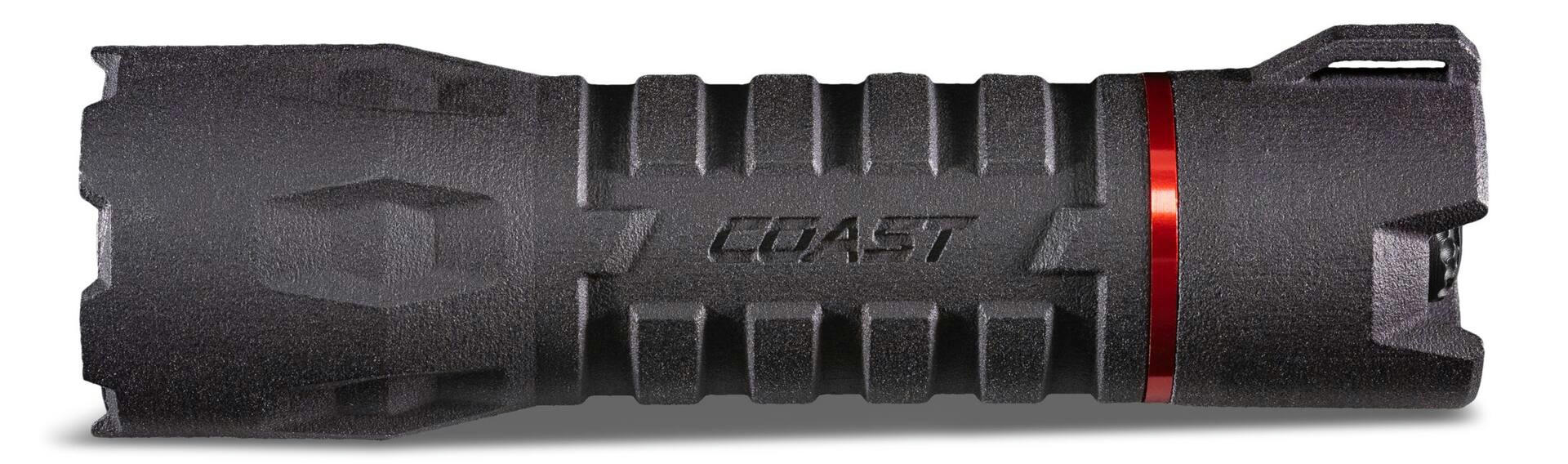 Coast Polysteel IP67 Rated Dust Resistant Waterproof Rechargeable Flashlight, Batteries Included, Black