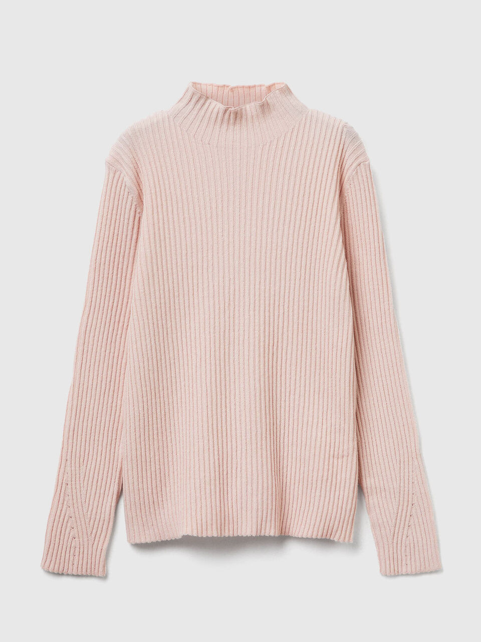 Sweater with ribbed high collar
