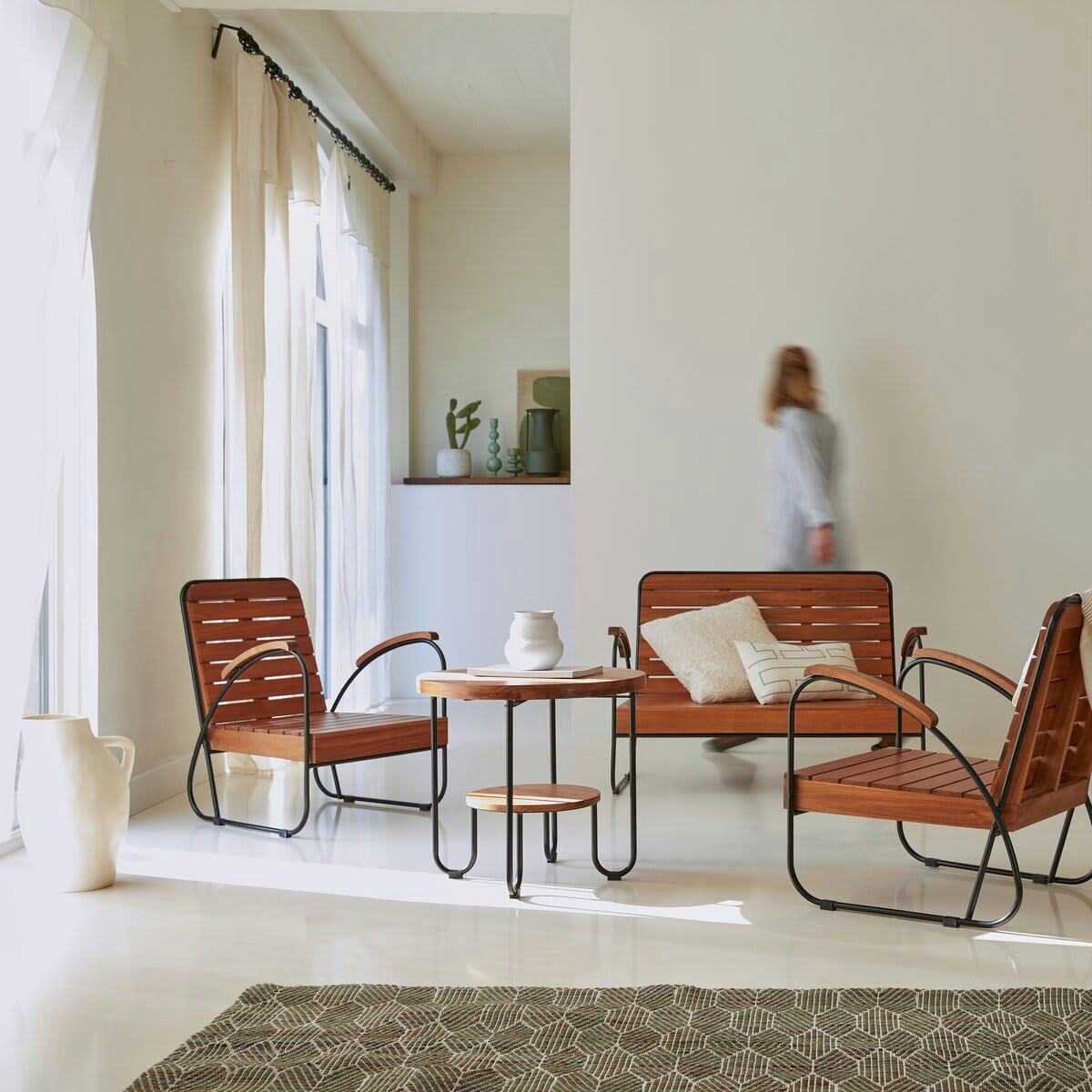 KEY WOOD - Salon en acacia massif 4 places