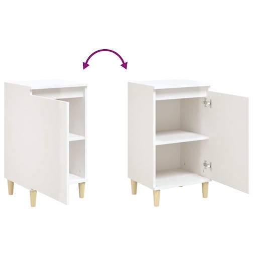 NNEVL Bedside Cabinets 2 pcs High Gloss White 40x35x70 cm Engineered Wood