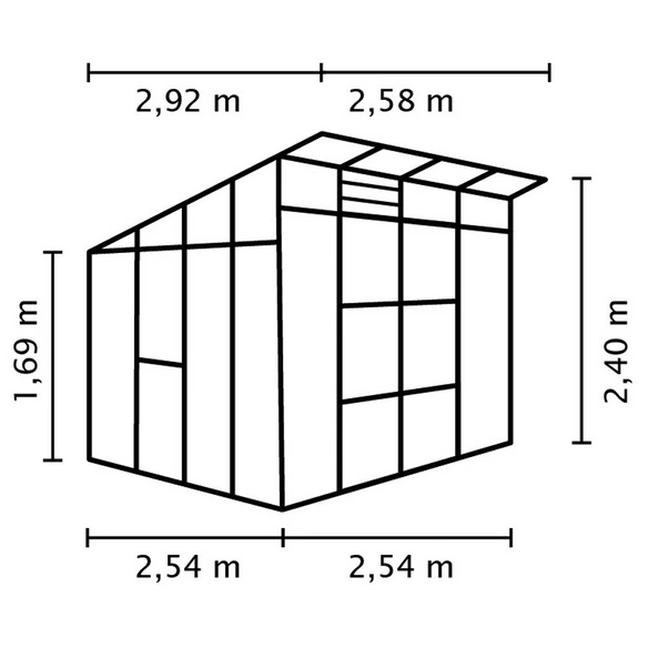 Gewächshaus »Freya«, 7,6 m², Kunststoff/Aluminium, winterfest