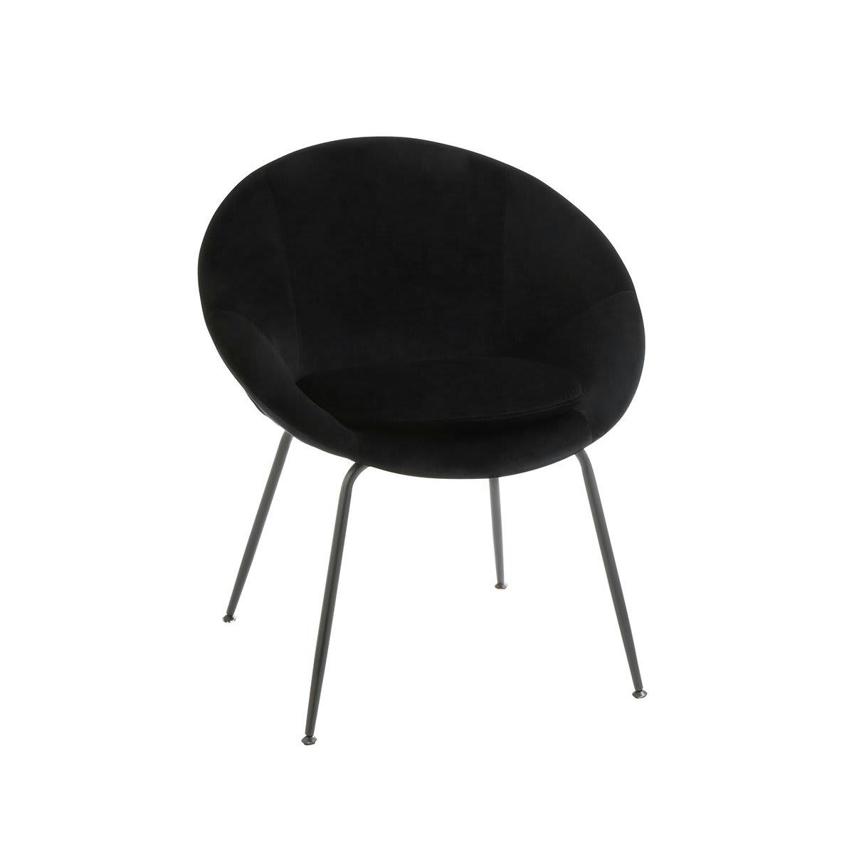 IZIR - Petit fauteuil rond en velours noir